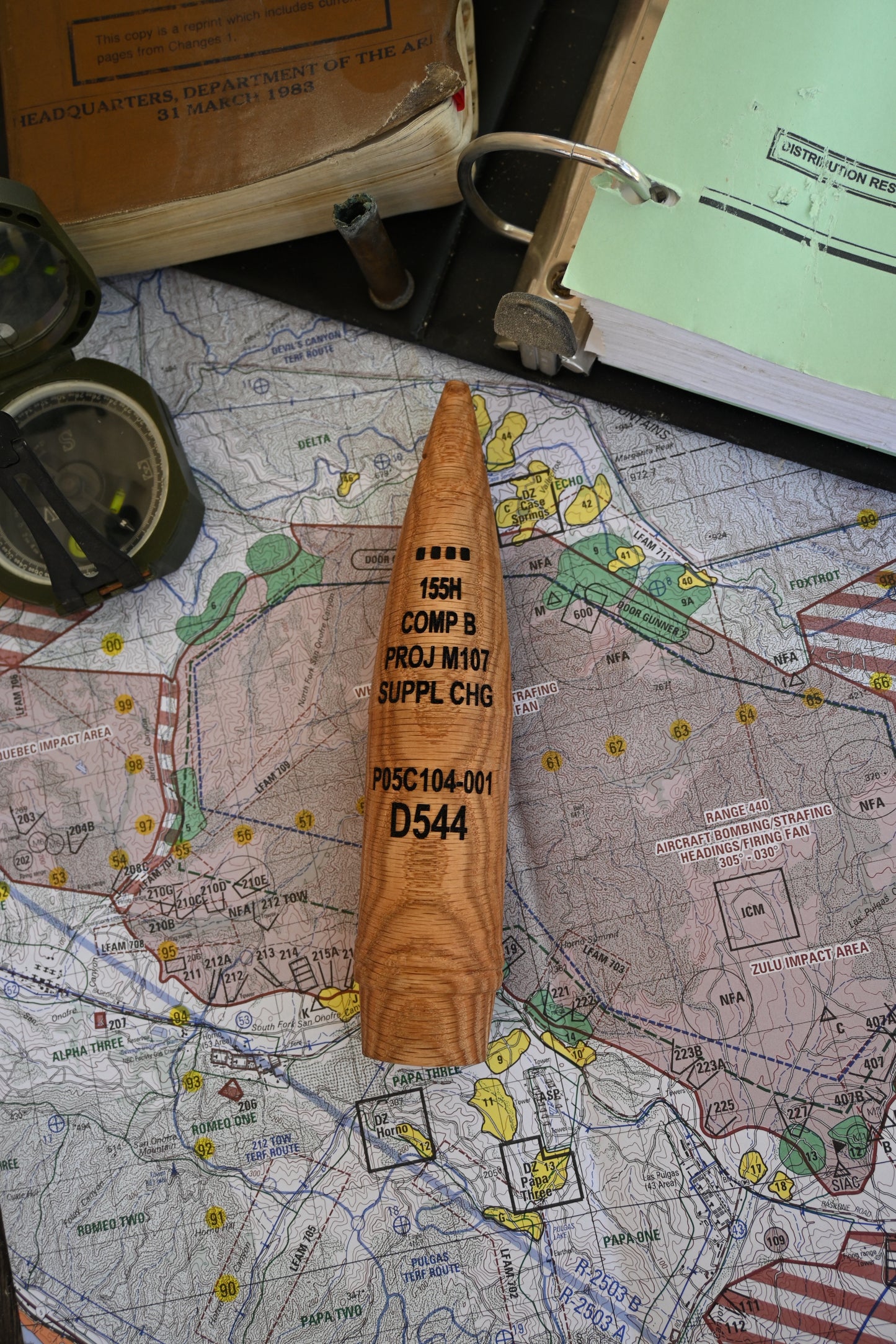 8" Scale M107 155MM Fuzed Artillery Shell Projo Wood