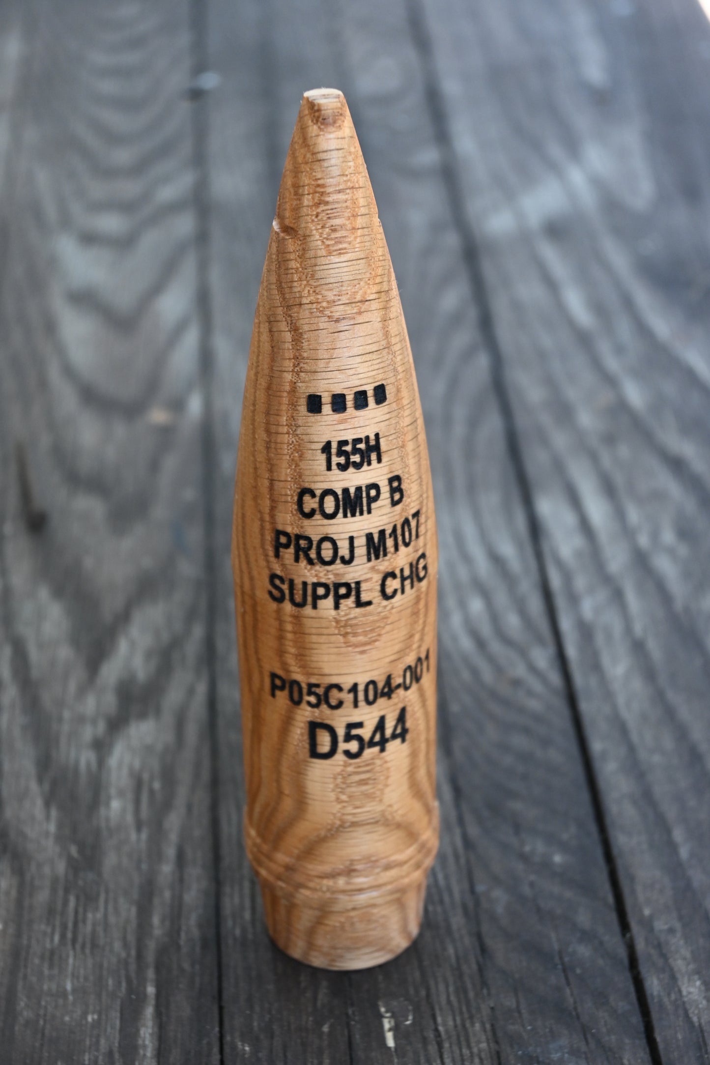 8" Scale M107 155MM Fuzed Artillery Shell Projo Wood