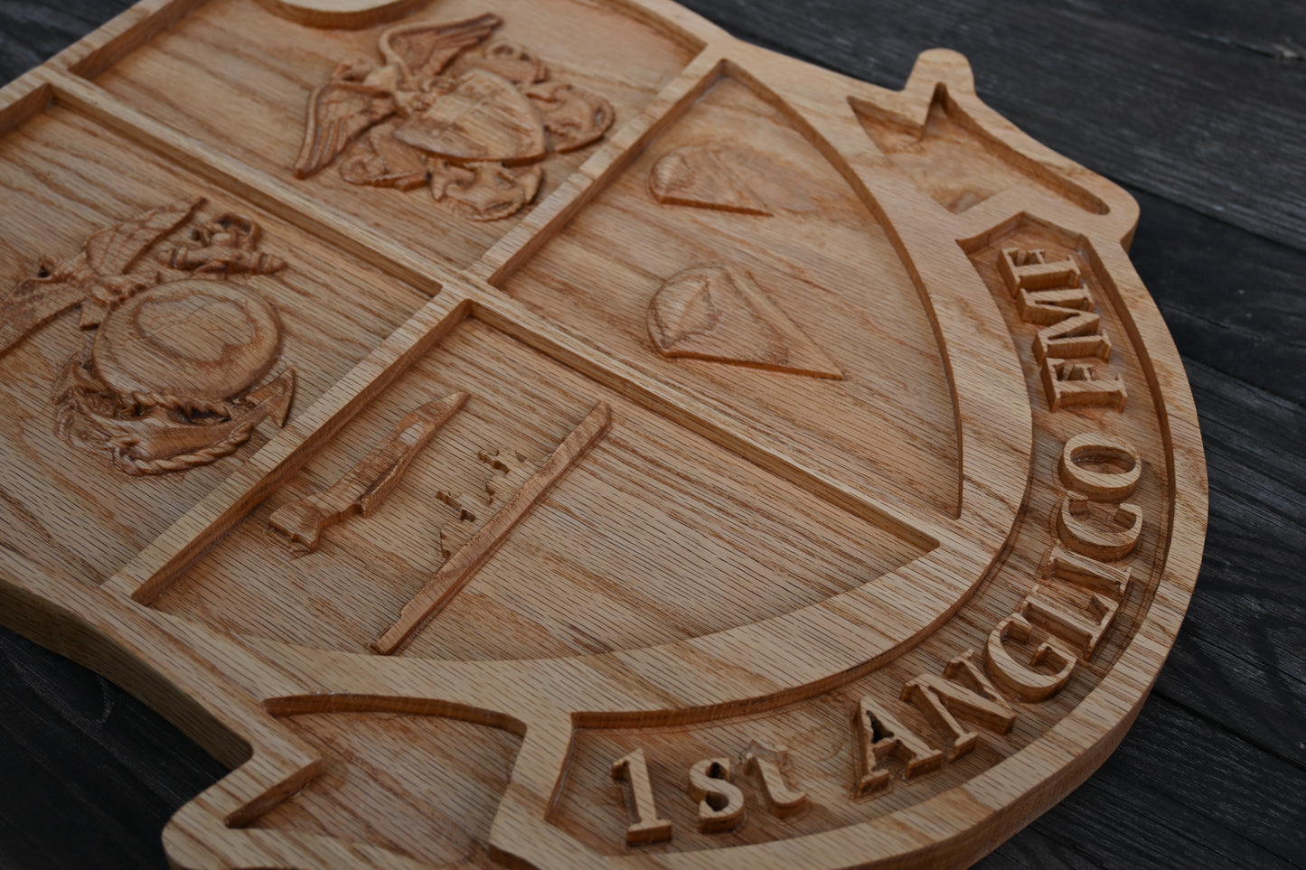 1st ANGLICO Crest 18" Oak