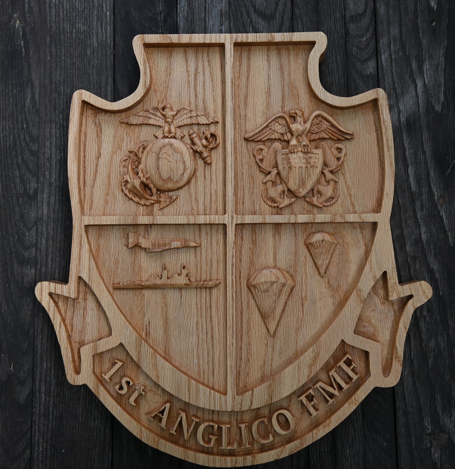 1st ANGLICO Crest 18" Oak